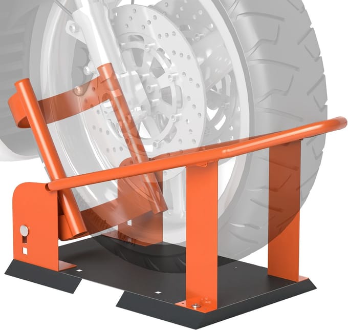 Homcom Motorwipstandaard-Staal-27L x 71,5B x 33,5H cm-Oranje