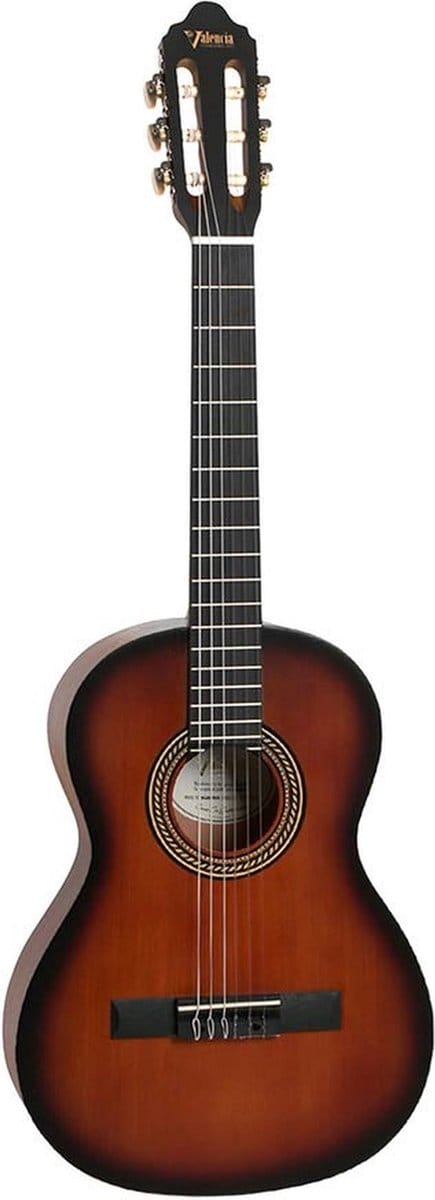 Valencia VC203CSB Klassieke Gitaar 3/4 Brown Sunburst Satin