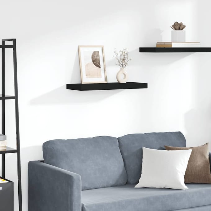 vidaXL - Wandschap - zwevend - 60x23,5x3,8 - cm - MDF - zwart