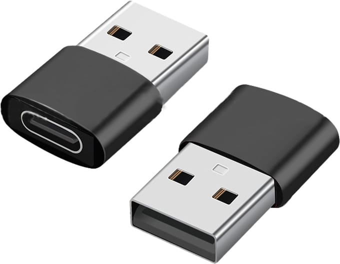2-pack USB-C naar USB-adapter voor gegevensoverdracht en opladen
