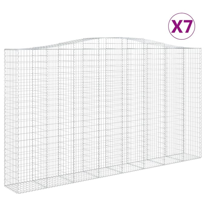 vidaXL - Schanskorven - 7 - st - gewelfd - 400x50x220/240 - cm - ijzer