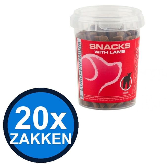 20x Euro-Premium - Snack Lam - Hondenvoer Snacks - 300 g