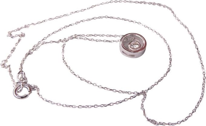 14 karaat wit gouden ketting met hanger cirkel