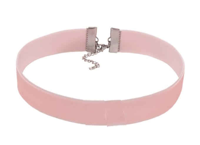 Roze Leren Choker - Ketting - Collier - Imitatieleer - 35 cm - 1 stuks