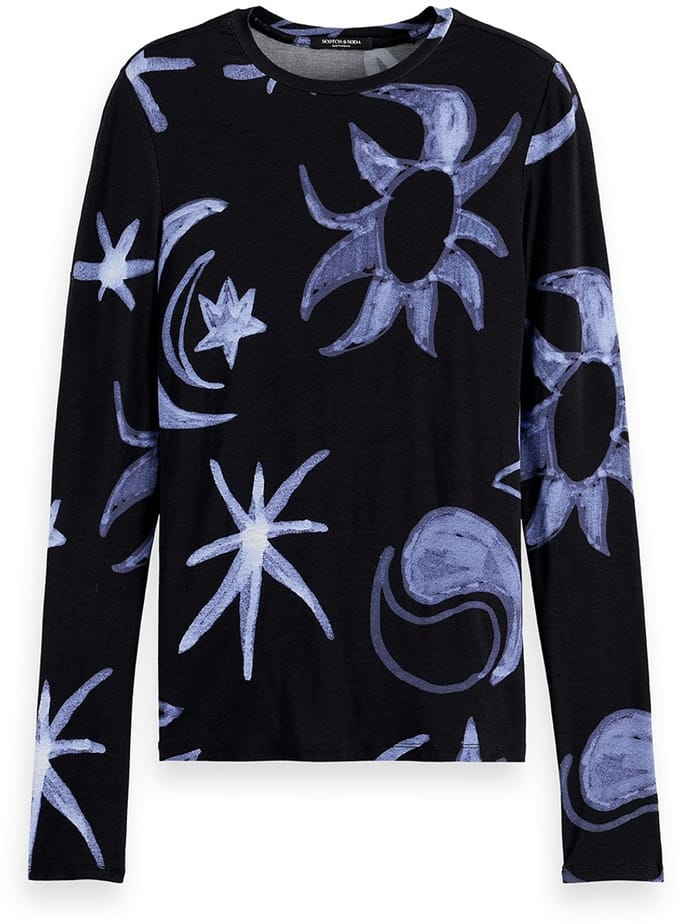 Scotch & Soda All Over Printed Long Sleeve T-Shirt