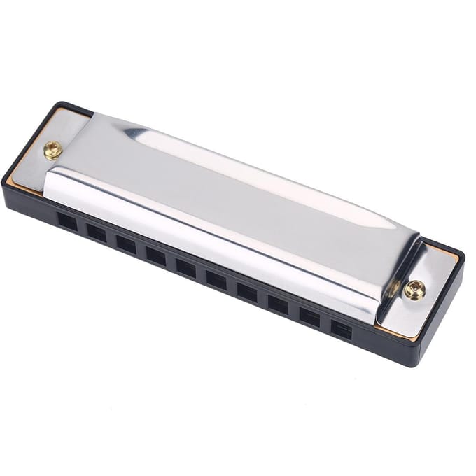 10-gaats metalen mondharmonica kinderspeelgoed blauw rock jazz folk mondharmonica's zilver white