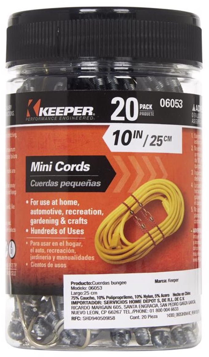 Keeper Mini Bungee Koord Set – 20 stuks (25 cm) | Duurzaam & Weerbestendig