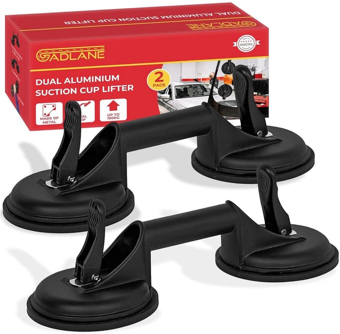 Dubbele Aluminium Zuignap Heavy Duty Lifter - 11,9cm - Pack van 2