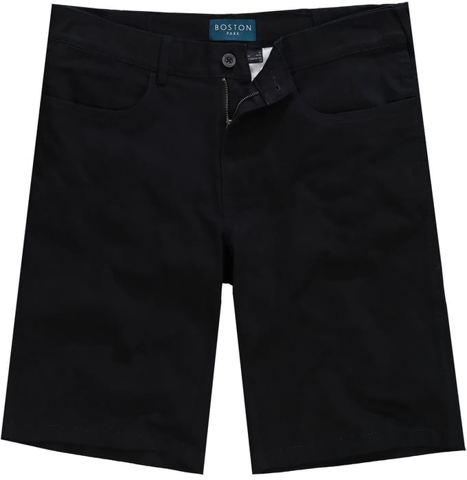 Boston Park - Heren - Bermuda van twill traveller-band regular fit - Zwart - Maat 68