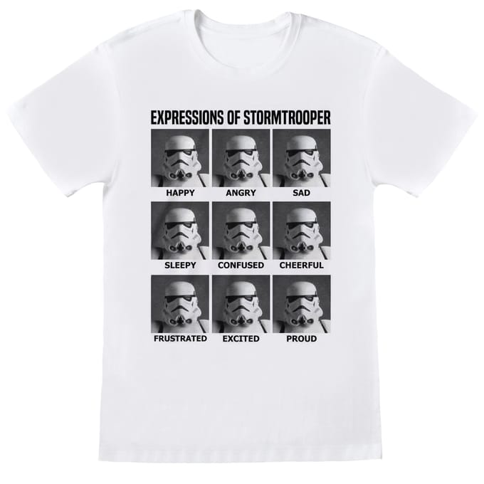 Star Wars Unisex Volwassen Uitdrukkingen van Stormtrooper T-shirt (Wit)