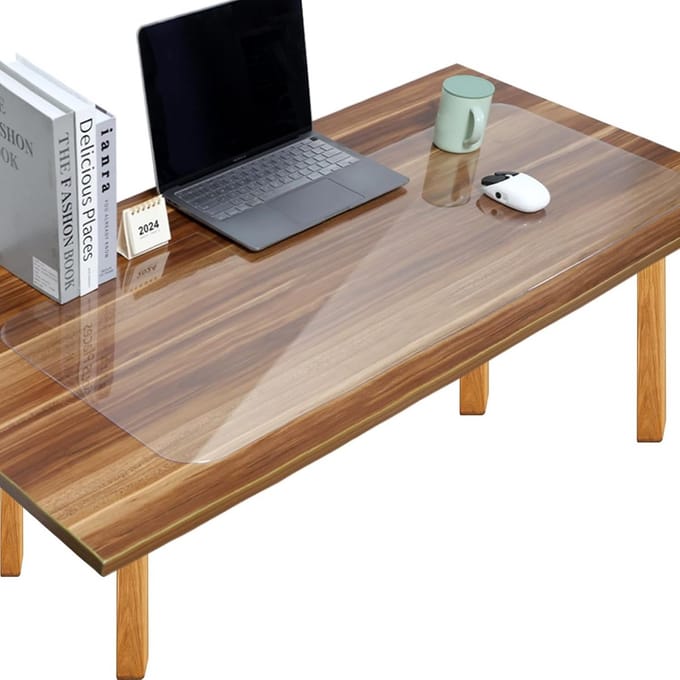 Transparante bureauonderlegger 60 x 40 cm - antislip, waterdicht, ronde randen