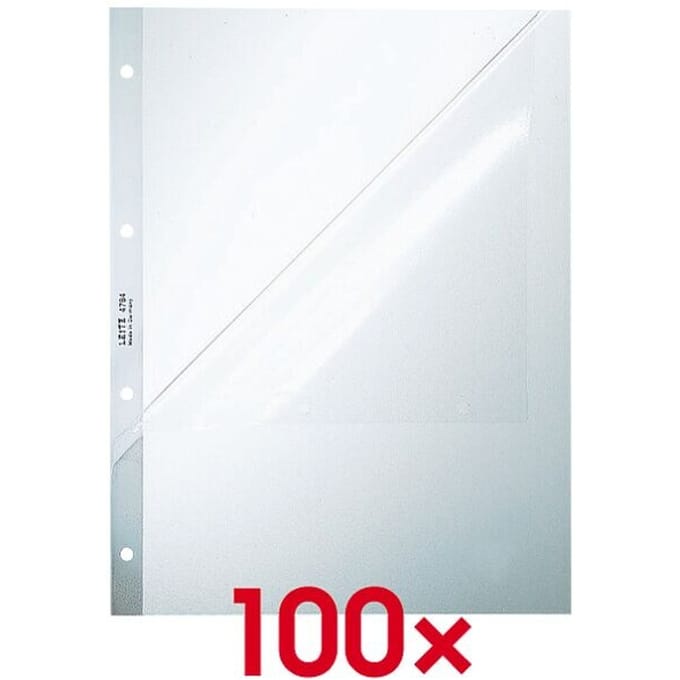 Leitz 4784 Hoge Kwaliteit Showtas - A4 - 0,13 mm - 4-gaats - 100 stuks - Transparant