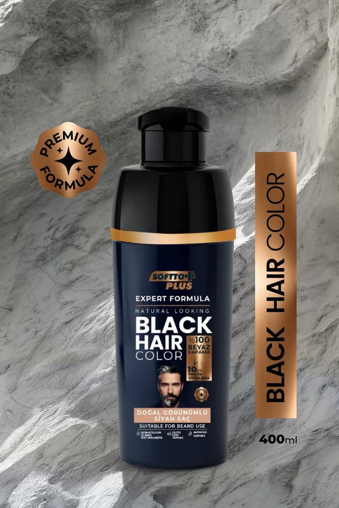 Softto Plus New Formula Expert Men Black Hair Color For Hair & Beard 400ml