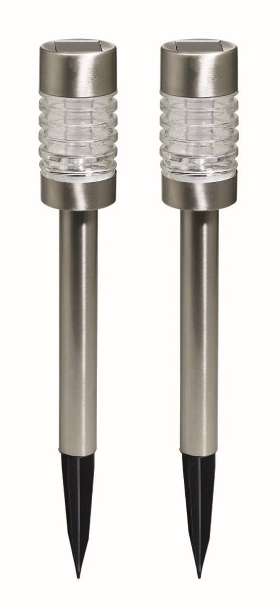 Luxform Torino - Solar Tuinlamp - 2 stuks - 6 Lumen - RVS Zilver