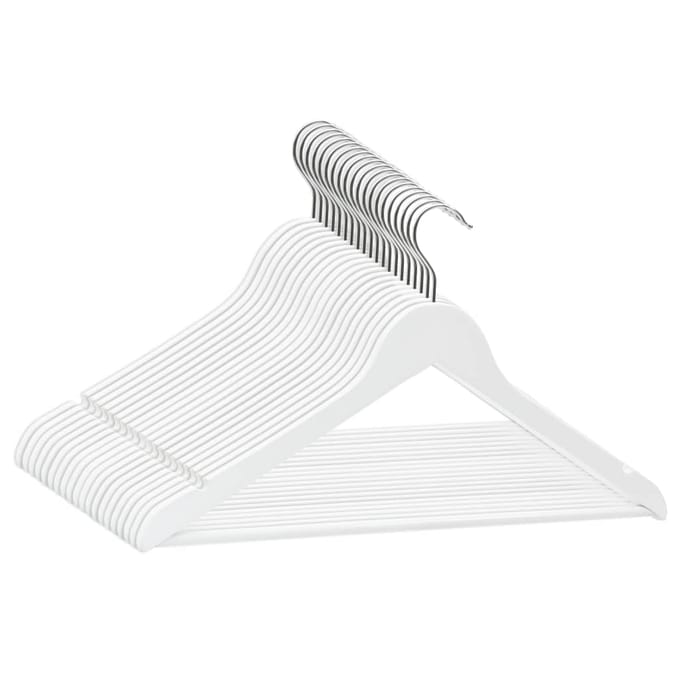 vidaXL - 20-delige - Kledinghangerset - anti-slip - hardhout - wit