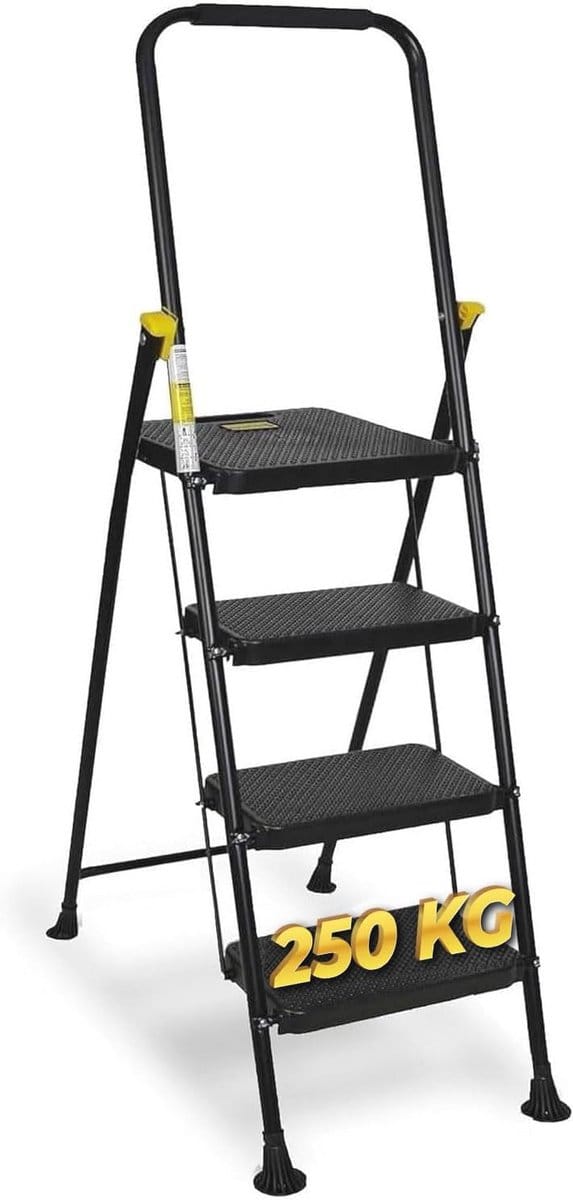 Inklapbare trapladder met 4 treden – Antislip & Ruimtebesparend – Voor thuis & kantoor