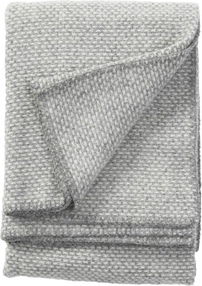 Klippan Domino - Light Grey - Plaid - Wollen deken -  Lichtgrijs - Eco Wol - 130cm x 180cm