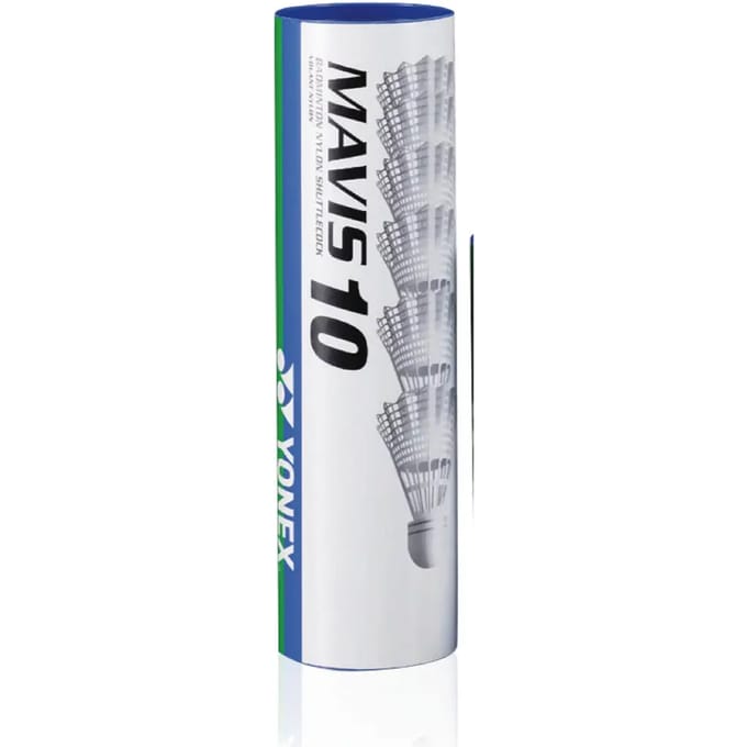 Buis met 6 badminton shuttles Yonex Mavis 10