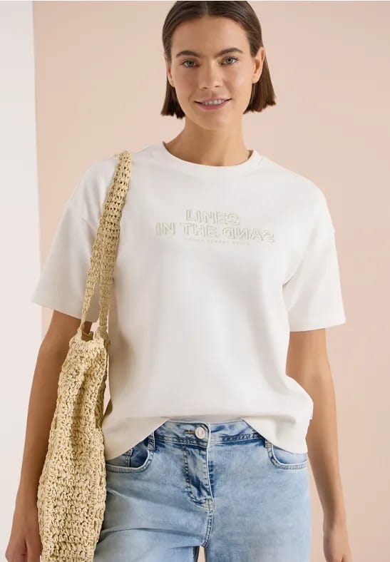 Sweatshirt met korte mouwen en borduursel