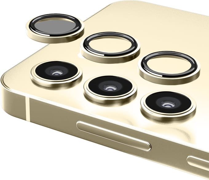 Camera Lens Screen Protector - Geschikt voor Samsung Galaxy S24 Plus - 9H Bescherming - Amber Geel