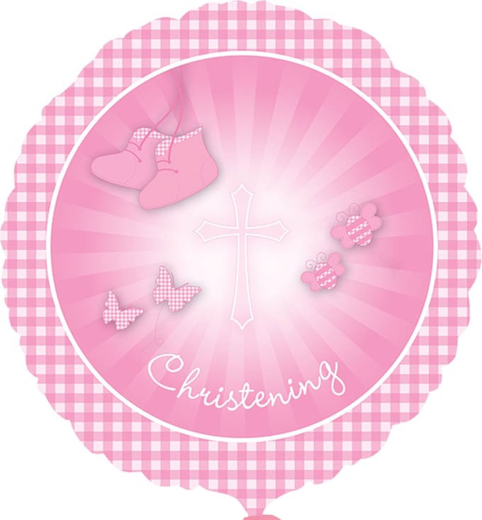 "Christening Booties" Doop - Roze Folieballon