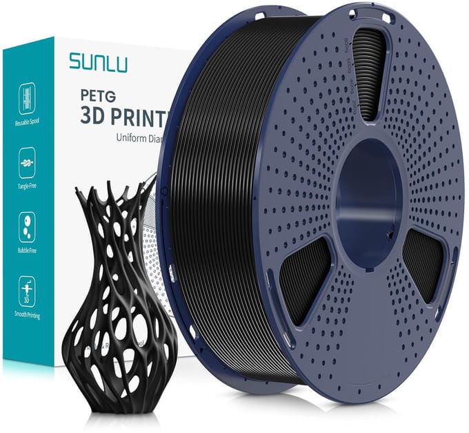 SUNLU PETG Zwart / Black 1 kg - 1.75mm - 3D printer filament