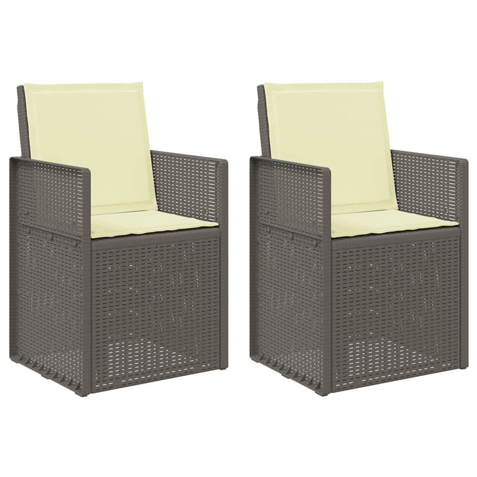 vidaXL - Tuinstoelen - 2 - st - Lichtgrijs - en - Crème - PP