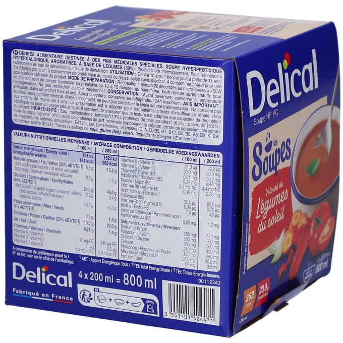 Delical Velouté Van Groenten Van De Zon 4x200ml
