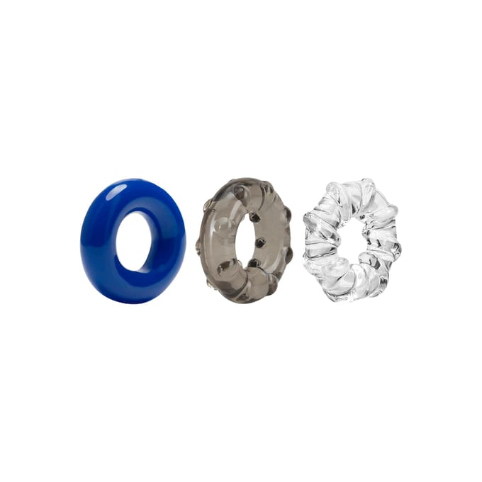 Blush Stay Hard Triple Stretch 3pack Cockrings Penisring - Multicolor