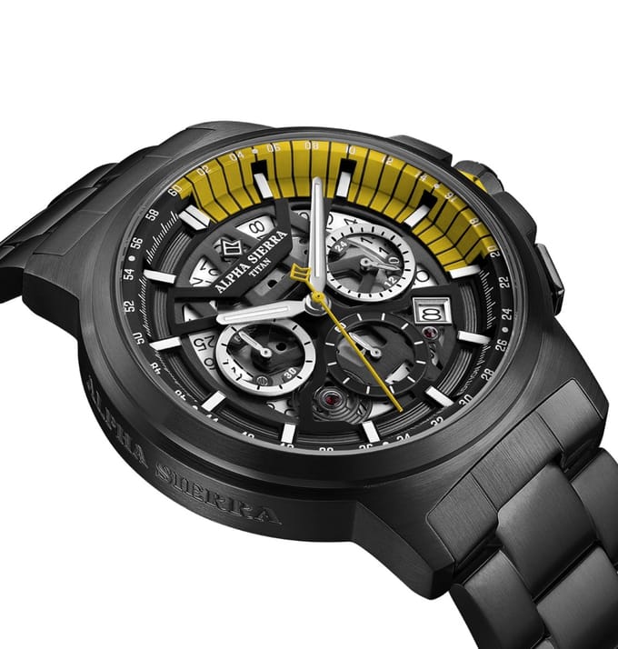 Alpha Sierra - Heren Horloge Titan - Zwart