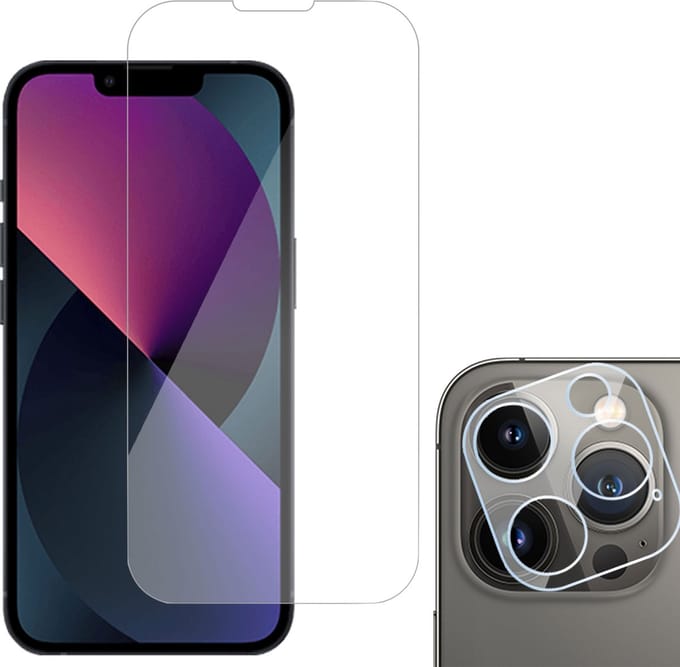 Geschikt voor iPhone 14 Plus Screenprotector + Beschermglas Geschikt voor iPhone 14 Plus Camera Lens