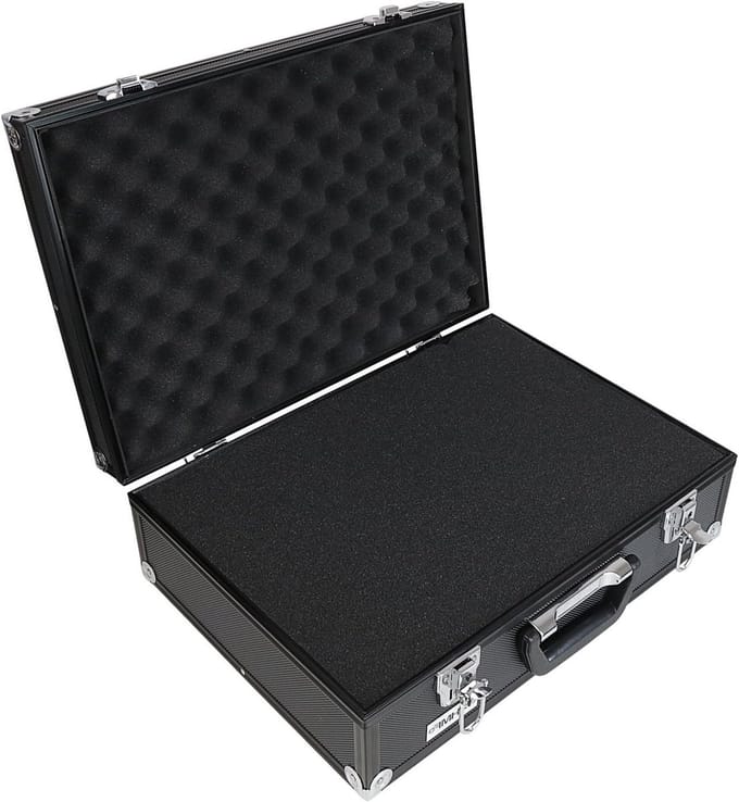 Aluminium Camera Case met Grid Foam voor Bescherming van Apparatuur, Zwart en Modern Ontwerp