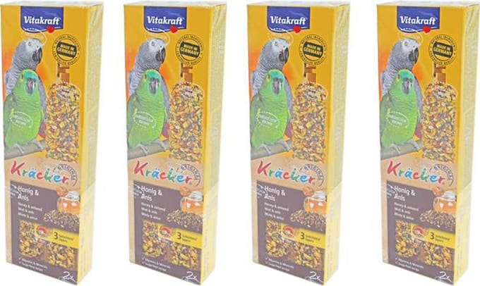 Vitakraft - Vogelsnack - honing/anijs kräcker papegaai - 2in1 - per 4 doosjes