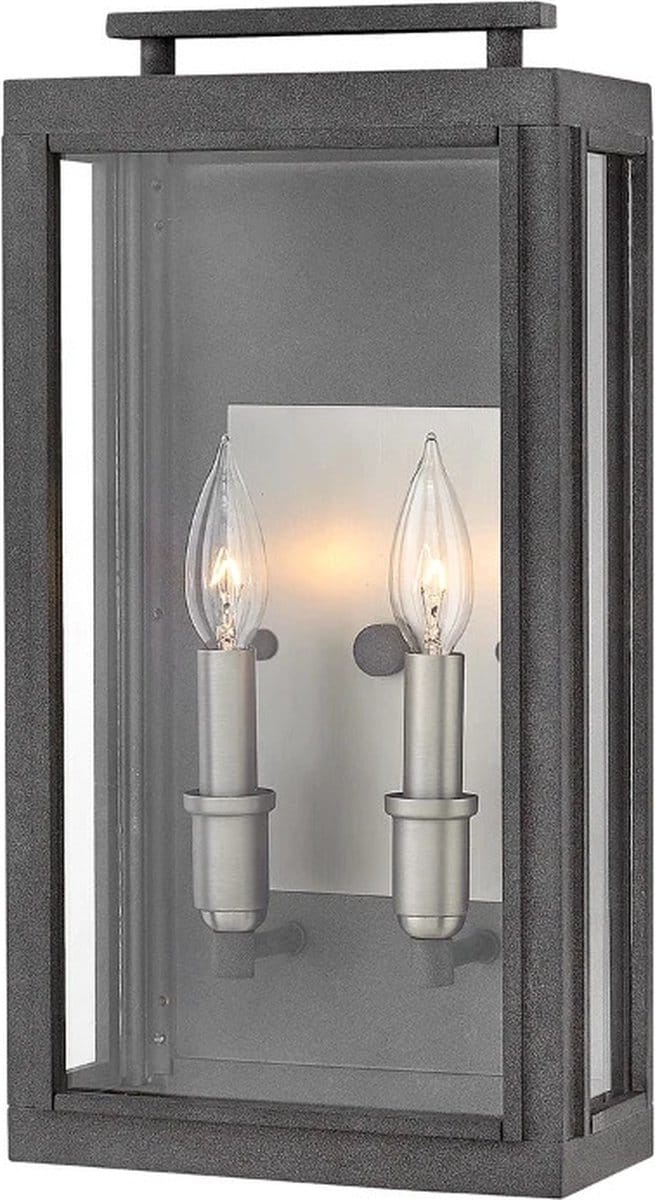 Hinkley LED Wand Buitenlamp Sutcliffe | 2X E14 Max 60W | IP44 | Dimbaar | Aged Zinc & Antique Nickel