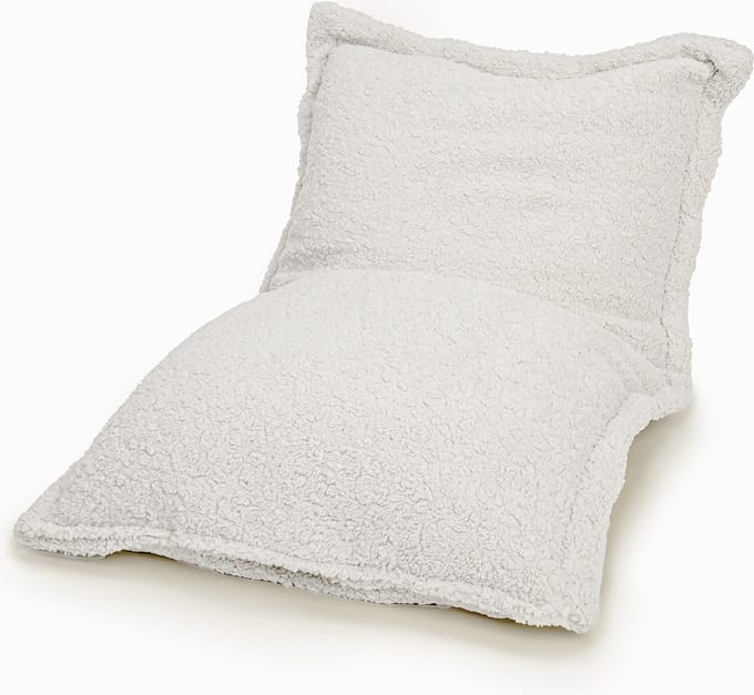 Drop & Sit - zitzak/zitkussen - sfeervolle teddy - ecru - 100 X 150 cm - extra comfortabel en zacht