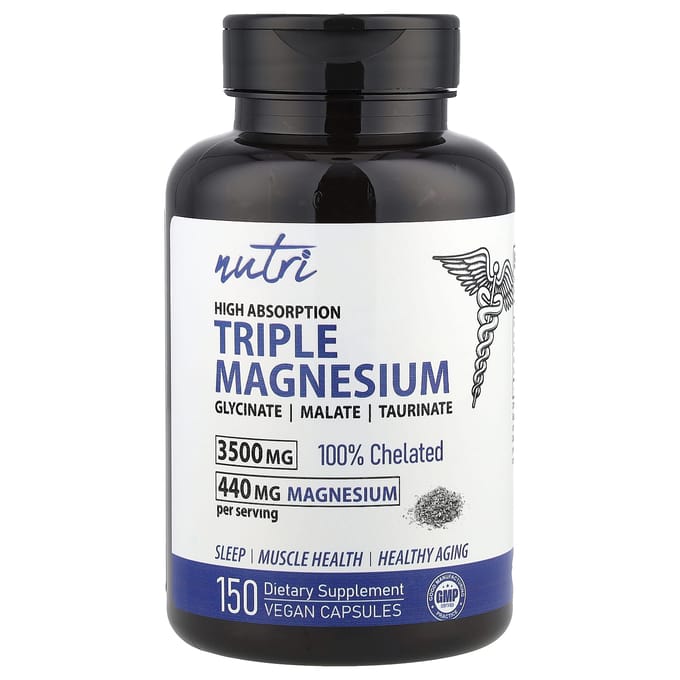 Triple Magnesium, Hoge Absorptie, 150 Veggie Capsules