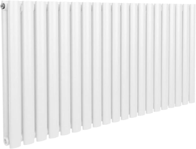Ovale Kolomradiator - Centrale Verwarming - Ruimte Verwarmen - Dubbel Paneel - 600mm x 1200mm - Wit