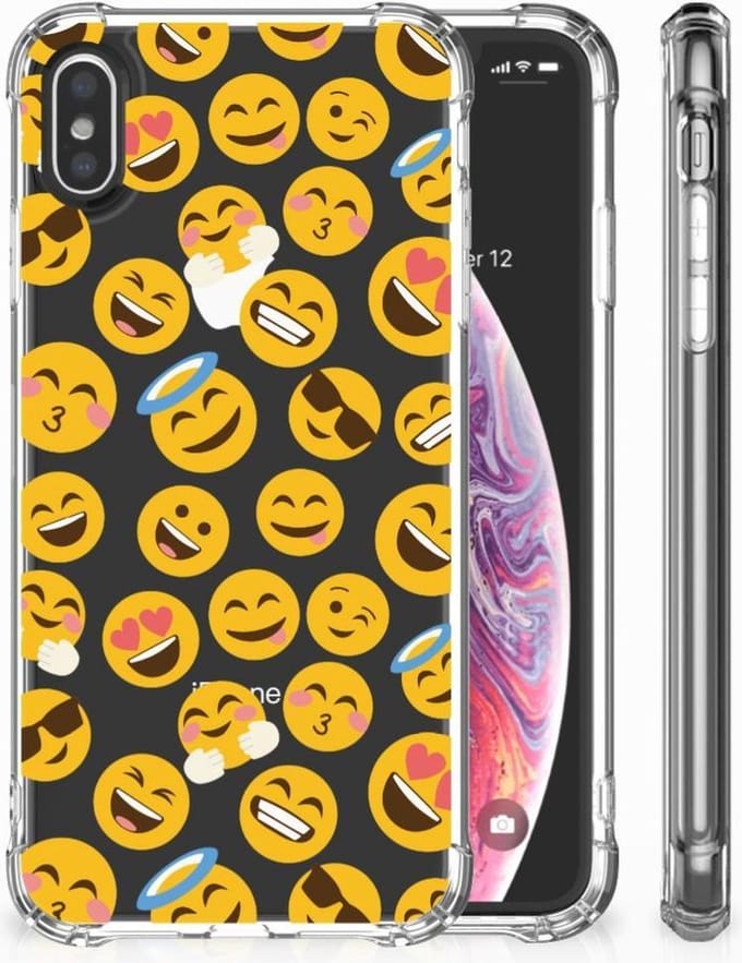 Apple iPhone X | Xs Doorzichtige Silicone Hoesje Emoji