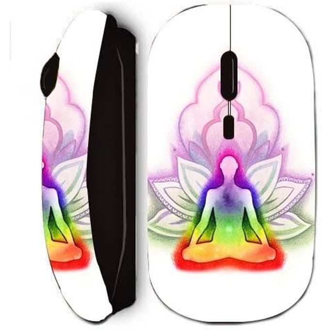 Souris sans fil maniacase noir Lotus chakra coloree