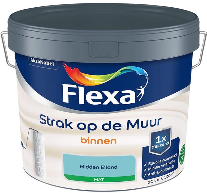 Flexa - Strak Op De Muur Binnen Mat - Midden Eiland - Mengverf - 10 L