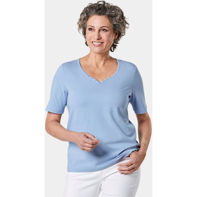 Goldner T-shirt Korte mouw basic shirt van katoen