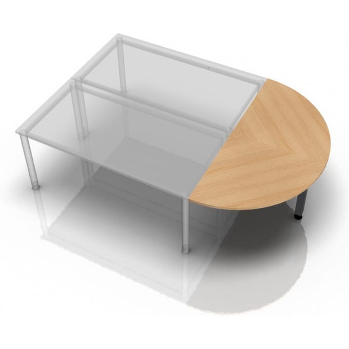 Aanschuiftafel Breno, voor bureaus Breno, ⌀ 1600 mm, eiken/grafiet