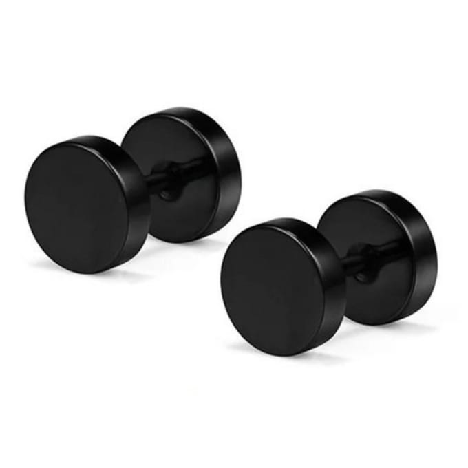 Zoettt zwarte studs oorbellen Ø 6mm - oorbellen voor mannen