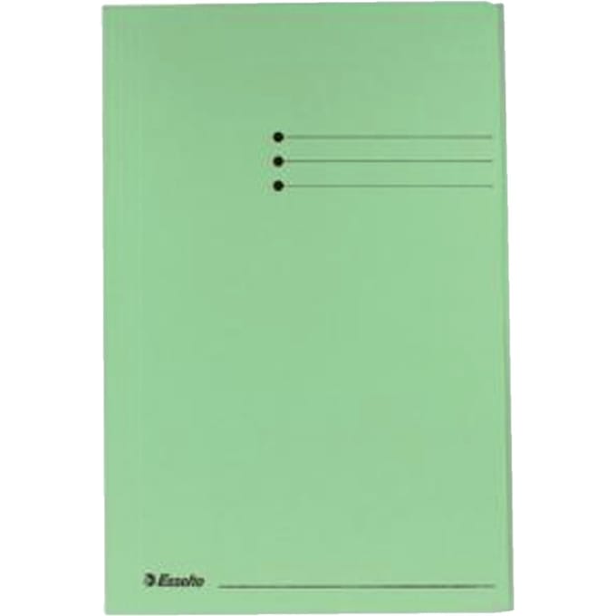 Dossiermap Esselte folio 3 kleppen manilla 275gr groen