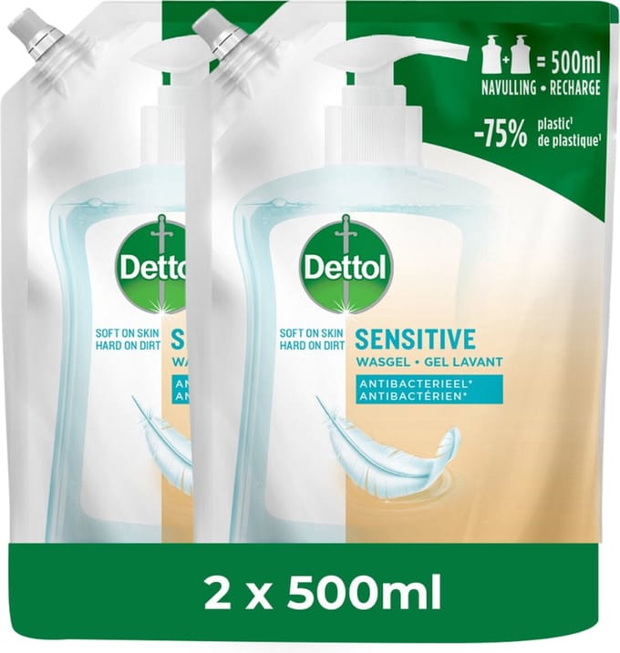 Dettol Refill Sensitive 500ML - 2 Stuks - Voordeelverpakking