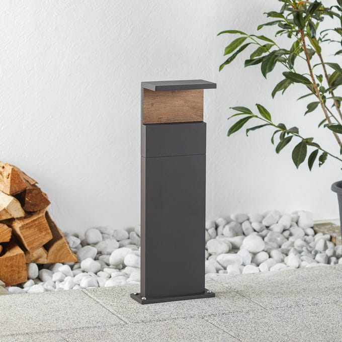Mantra Iluminación Ruka LED tuinpadverlichting met houten element, 60 cm