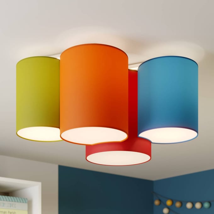 TK Lighting Plafondlamp Mona 4-lamps, meerkleurig