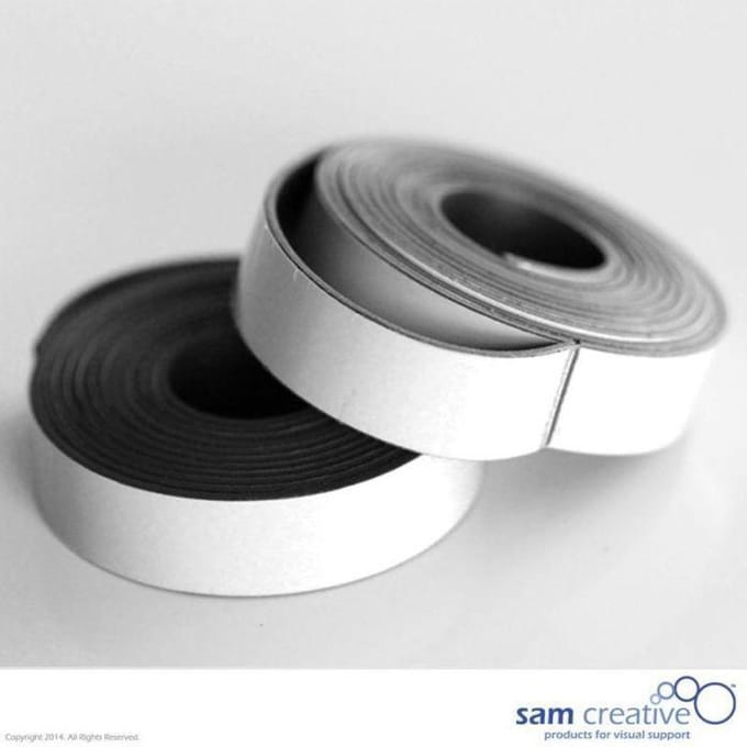 Sam Creative Magneetband 10mm - Whiteboard - Wit - 2 rollen