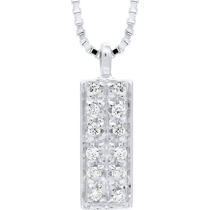 Ketting Diamonds 0.040 Cts Wit Goud 18 Karaat