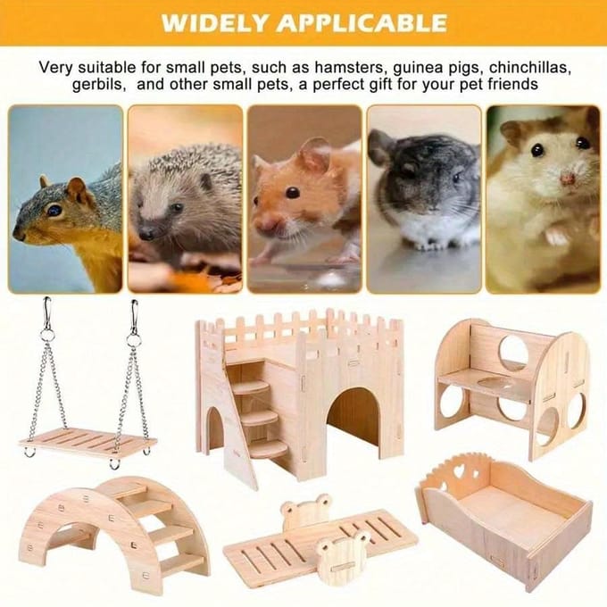 1 st Hamsterspeeltjes, Verstophuisje Schommel Wipplank Trainingsspeeltjes, Geschikt Voor Renmuizen, Muizen, Dwerghamsters white